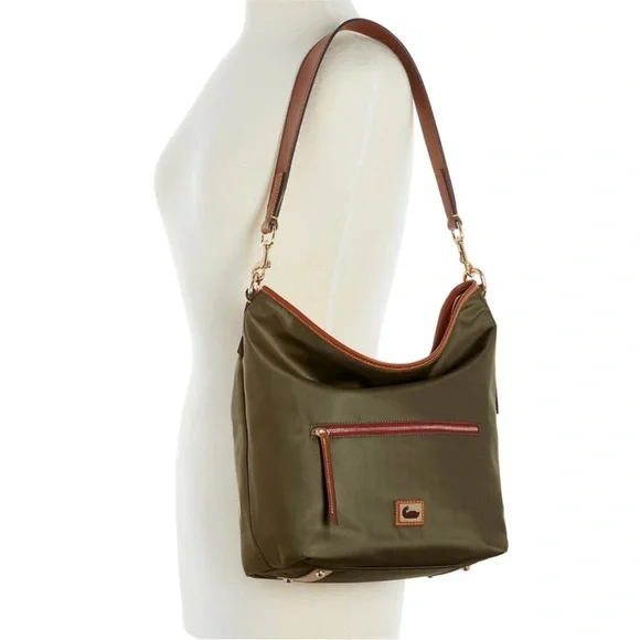 Dooney & Bourke Olive and Brown Shoulder Bag - Picture 4 of 7